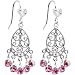 Pink Teardrop Chandelier Earrings