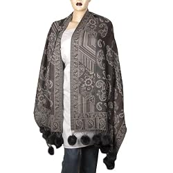 Rectangular Wool Scarf Clothes for Winter Handcrafted Gifts India