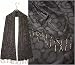 ULRIKE Oblong Crepe de Chine Silk Scarf With Beads - Whorls of black on black trimmed with dangles of black-gold lacquer beads.