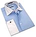 Labiyeur Men's Slim Fit French Cuff Striped Dress Shirt