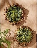 The Somerset 2-Piece Greenwoman and Greenman Sculpture Set in Faux Verdigris and Bronze