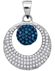 0.40CTW BLUE DIAMOND MICRO-PAVE PENDANT