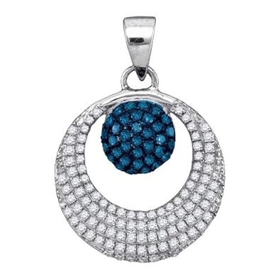 Cheap Girls Jewelry 0.40CTW BLUE DIAMOND MICRO-PAVE PENDANT For Sale
