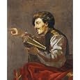 Seated Lutanist Pointing by Hendrick Terbrugghen. Art Print Poster 16.25 inches width by 18 inches height. Highest Quality Art Poster Print