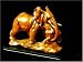 Emulate Mahogany Wood Elephant with Baby Figurine