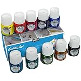 Pebeo Setacolor Light Fabrics Paint Set, Cardboard Box of 10 Assorted 45-Milliliter Jars