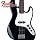 Fender Starcaster Jazz Bass Black Electric Bass Pack - Includes: Starcaster J Bass, Planet Waves Strap, Bass Cable, Planet Waves/GO-DPS 16-Pick Sampler (PW-SAMPLER), Ultra Bass Stand & 15 Watt Bass Amp