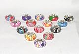Set of Five (5) Different Assorted Polymer Clay Charms with Creative Floral Designs and Silver Toned Core, Designed to Fit Pandora, Chamilia, Troll, Biagi, and Other European Charm Bracelets
