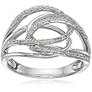10k White Gold Diamond Twisted Ring (1/6cttw, I-J Color, I2-I3 Clarity), Size 7