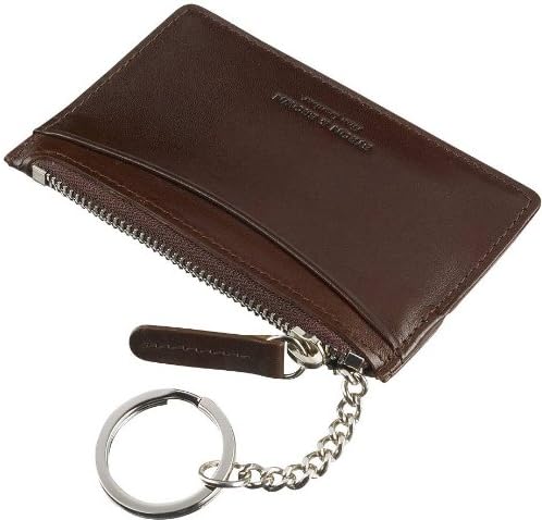 Dark Brown Leather Card Holder Key Pouch by Byron and Brown
