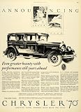 1926 Ad Chrysler 70 Automobile Vintage Car Fred Cole Luxury Motor Vehicle Model - Original Print Ad