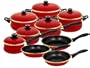 Magefesa Tuscany Enamel On Steel 15 Piece Cookware Set, Red