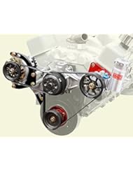 Automotive Parts and Accessories: NEW SMALL BLOCK CHEVY SERPENTINE FRONT ENGINE KIT WITH 1 TO 1 PULLEYS, DELCO ALTERNATOR & BRACKET, WATER PUMP, POWER STEERING PUMP, RESERVOIR, & HEAD MOUNT BRACKET - KRC Power Steering