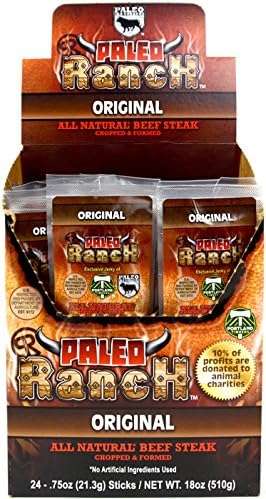 Grass-fed Beef Jerky, Paleo, Beef Steak Peppered Flavor, 0.75 Oz (3 Pack)