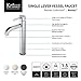 KRAUS Ramus™ Single Handle Vessel Sink Bathroom Faucet in Satin Nickel, KVS-1007SN