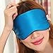 BOGZON Natural Mulberry Silk Sleep Mask, Reversible Sleep Silk Blinder, Eyeshade for Travel, Relaxing, Flight, Shift Workers and Fast Asleep, Blue Color