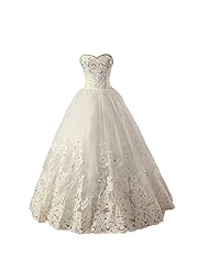Crystal Lace Crystals Fitted Sequined Beaded Floor Length Polyester/Tulle Wedding Dress 