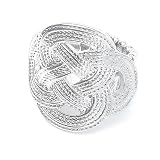 Braided Silver Stretch Ring