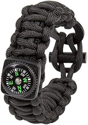 TaskSurvival Paracord Bracelet Survival Kit and Fire Starter - with Compass, Whistle, and Fishing Tackle