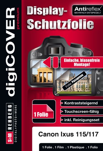 digiCOVER Premium Canon Digital IXUS 115 / 117 HS passgenaue antireflex Schutzfolie Preisvergleich