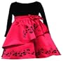 Rare Editions Girls 2-6x Matte Satin Dress,Black/Red,4T