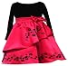 Rare Editions Girls 2-6x Matte Satin Dress,Black/Red,4T