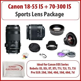 Canon EF-S 18-55mm f/3.5-5.6 IS II Autofocus Lens + Canon EF 70-300mm f/4-5.6 IS USM Lens SSE Sports Package