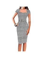 Plaid Print Bodycon Dress/Party Dress/Midi Dress 