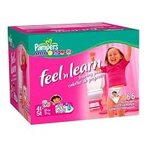 Pampers Feel 'n Learn Advanced Trainers for Girls, Size 4t-5t, Value Pack, 66 Training Pants