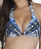 Hurley - Laser Tag Halter Bikini Top, Blue