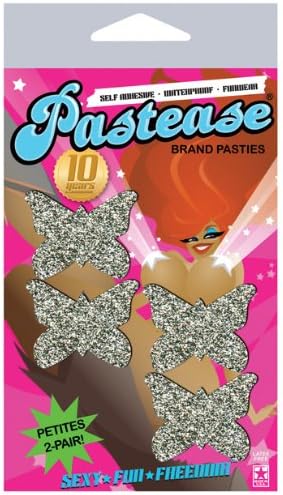 Pastease Petites Silver Glitter Butterfly O/s - Pack Of 2