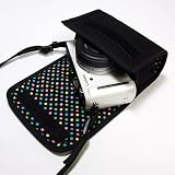 suono ハンドメイド LUMIX GF1 ケース（ブラック・カラフルドットＢ）