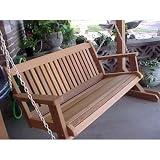 Wood Country Cabbage Hill 5-ft. Red Cedar Porch Swing - 2PS-CH-WHT