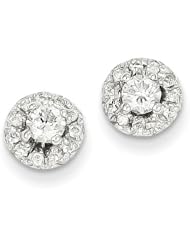 14k White Gold Diamond Post Earrings