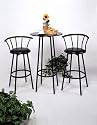 Black Bar Table & Pub Set with 2 Stools