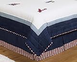 Red, White & Blue Vintage Aviator Queen Kids Childrens Bed Skirt by JoJo De ....