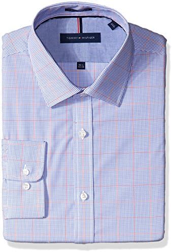Tommy Hilfiger Men's Slim Fit Non Iron Exploded Check Dress Shirt