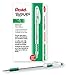 Pentel of America, Ltd BK91D Ballpoint Pen, Medium Point, Green Ink/Clear Barrel