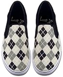 Lost Angels Gray/ Black Checkerboard Argyle Slip On Shoes for Men