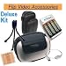 FLIP VIDEO DELUXE Accessories pack. (Now Upgraded 12-03-09) with Deluxe Hard Shell Case, Leatherette camera case, Wire Tripod, NOW WITH 2900mAh batteries/Charger, USB ext cable, battery case, and FREE lens cleaning kit. (NON OEM)