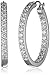 Amazon Essentials Platinum or Gold Plated Sterling Silver and Swarovski Zirconia Inside-Out Hoop Earrings (3 cttw), (previously Amazon Collection)
