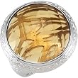 Genuine Round Honey Quartz Fashion Ring Sparkling Sterling Silver Size 7