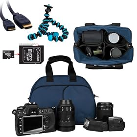 Vangoddy designed BLUE Medium DSLR & SLR Camera Bag, Mythra Collection Sling For all Canon SLR Entry Level or Professional Cameras with room for all Canon accessories (EOS Rebel T3, T3i, T2i, T1i, XS, EOS 60D, 7D, 5D Mark II Full Frame CMOS, Camera body Only, Lenses, Grip, SLR Flash equipment, Camer
