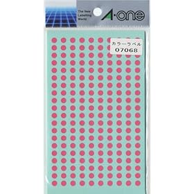 【クリックでお店のこの商品のページへ】エーワン(A-one) カラーラベル 桃 丸型 5mmφ 9シート(1，800片) 07068： 文房具・オフィス用品