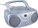 Sylvania SRCD243 Portable CD Player with AM/FM Radio, Boombox (Silver)