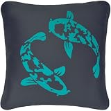 Wabisabi Green Koi Eco Throw Pillow Cover