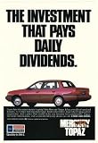 1990 Mercury Topaz Investment Pays Dividends Print Ad (19167)