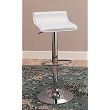 Modern White and Chrome Adjustable Barstool with footrest