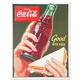 Coca Cola Coke Good with Food Retro Vintage Tin Sign