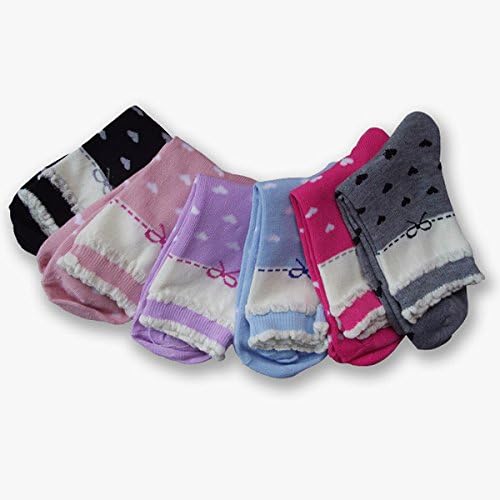 New! 5-Pair Fashion Candy Color Women Girls Loving Heart Print Mid Calf Socks Sport Socks (ROSY)